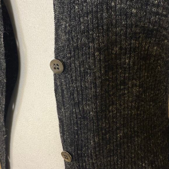 Eileen Fisher Long Ribbed Cardigan Women’s XS Heather Gray Wool Linen Blend EUC - Picture 4 of 7